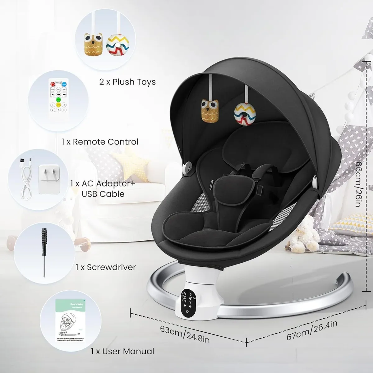 Electric Baby Bouncer Chair App Remote Control - Image 2