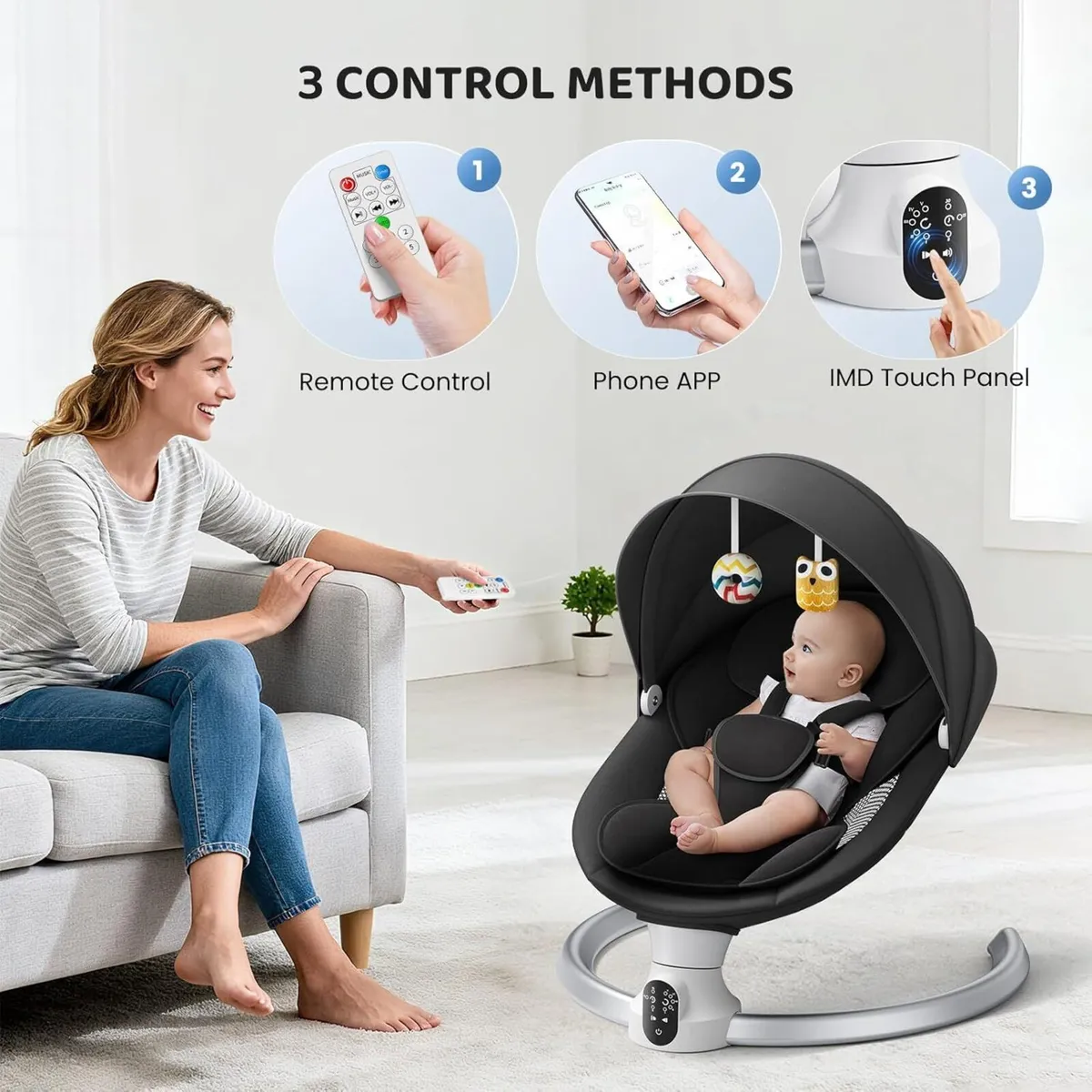 Electric Baby Bouncer Chair App Remote Control - Image 3