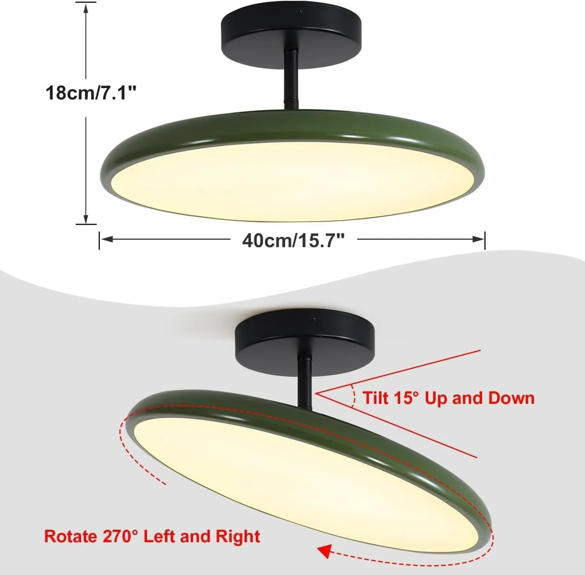 Lighting Vintage LED Ceiling Light with Colour - Image 2