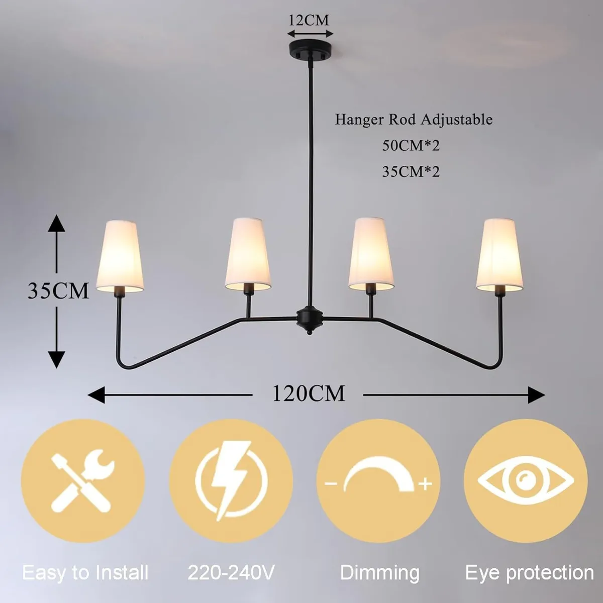 Kitchen Island Lights 120CM Pendant Light 4-Light - Image 2