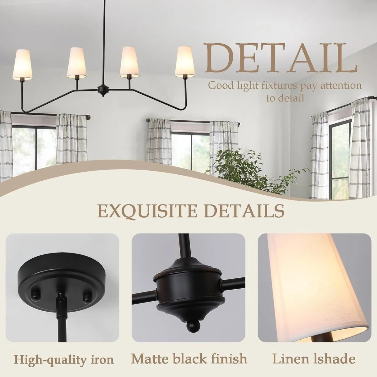 Kitchen Island Lights 120CM Pendant Light 4-Light - Image 3