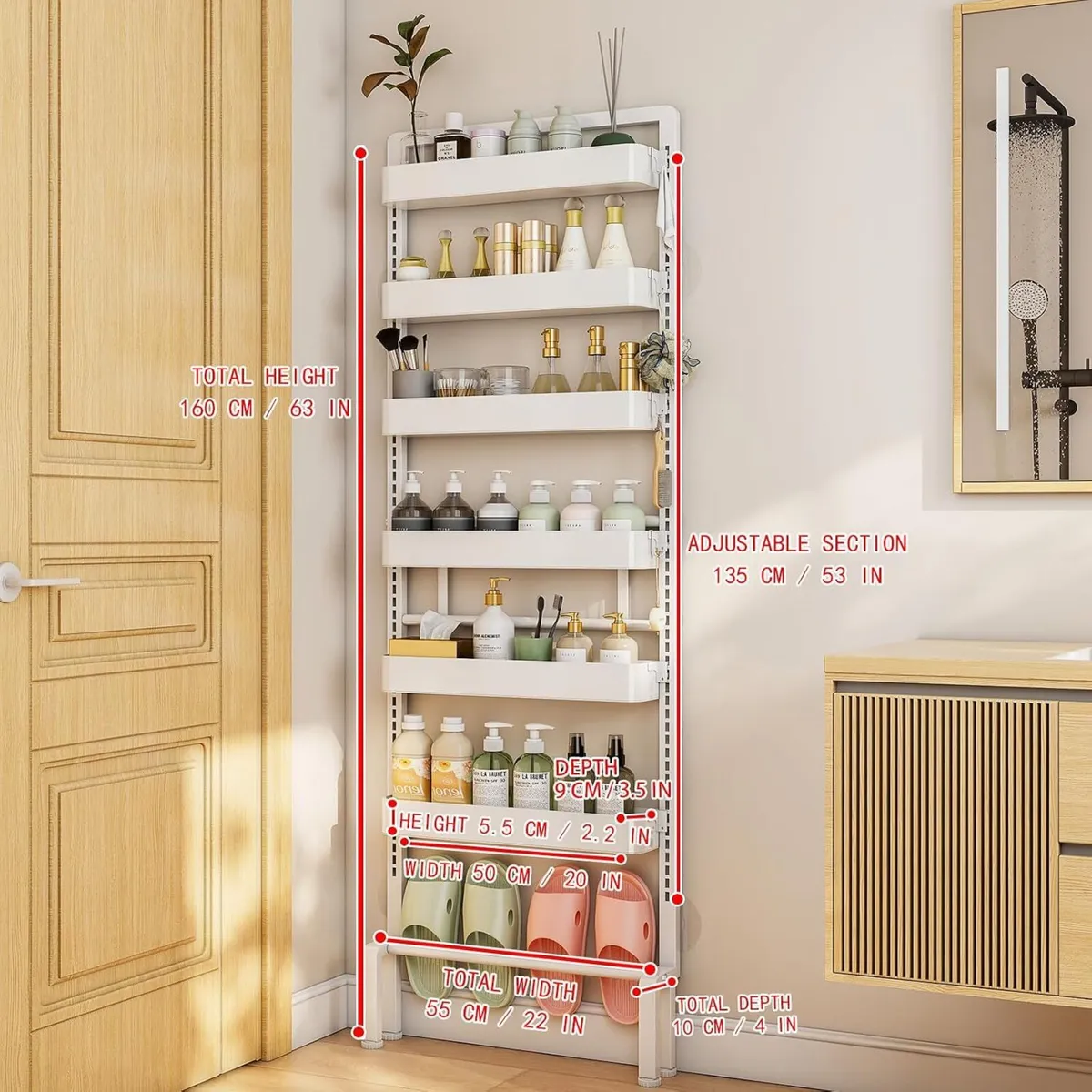 Behind Door Storage Organiser Rack 6 Tier - Image 2