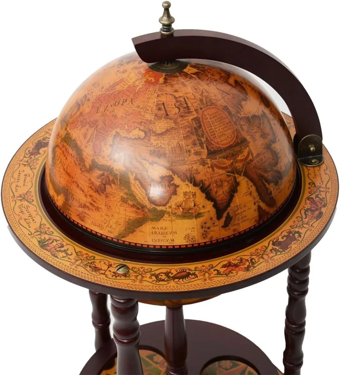 Globe Bar Made of Eucalyptus World Trolley - Image 3