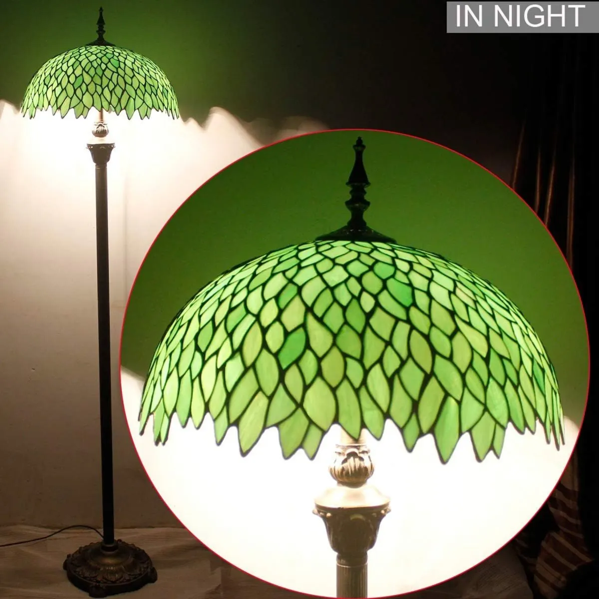 Tiffany Floor Lamp Wisteria Stained Glass - Image 4