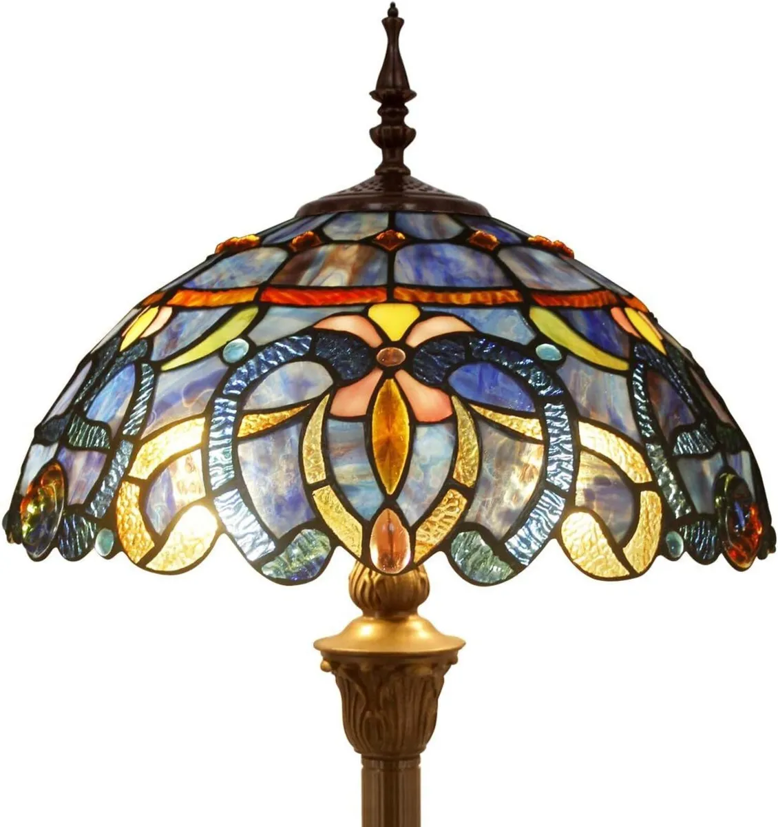 Tiffany Floor Lamp Cloudy Stained Glass Standing - Image 2