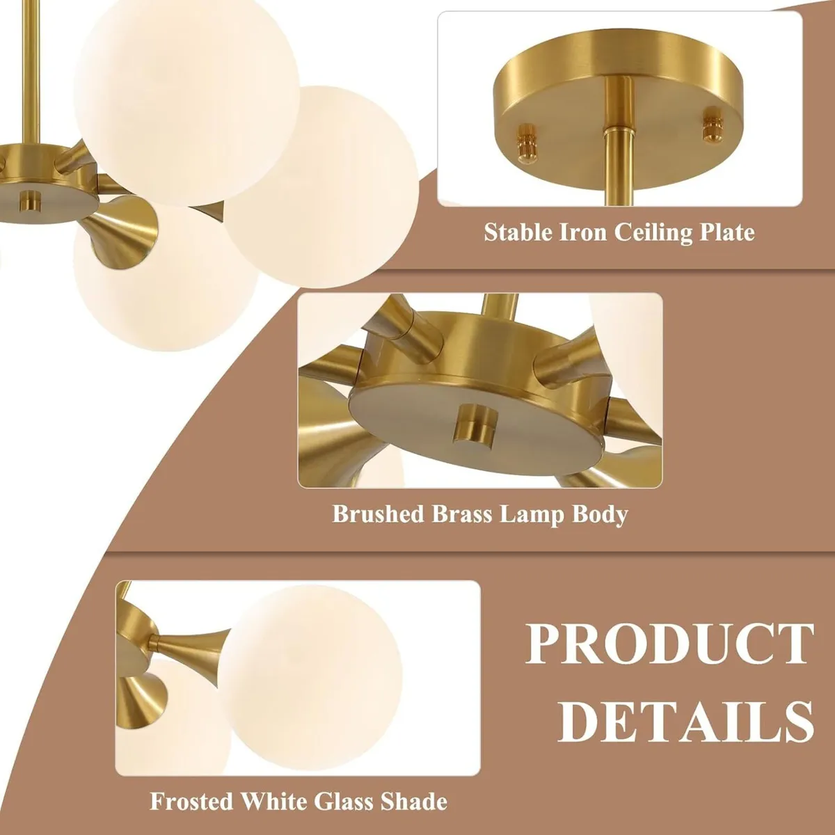 Lighting Sputnik Ceiling Light 6-Lights E27 Milk - Image 4