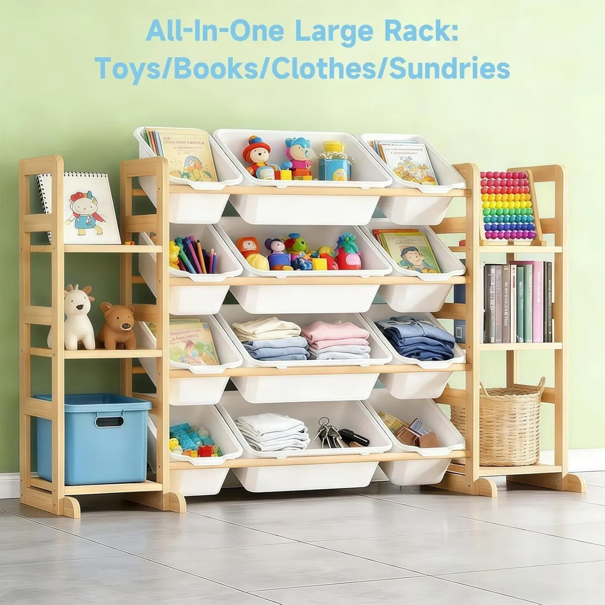 Toy Storage Organiser 6 Shelves and 12 Bins - Image 4