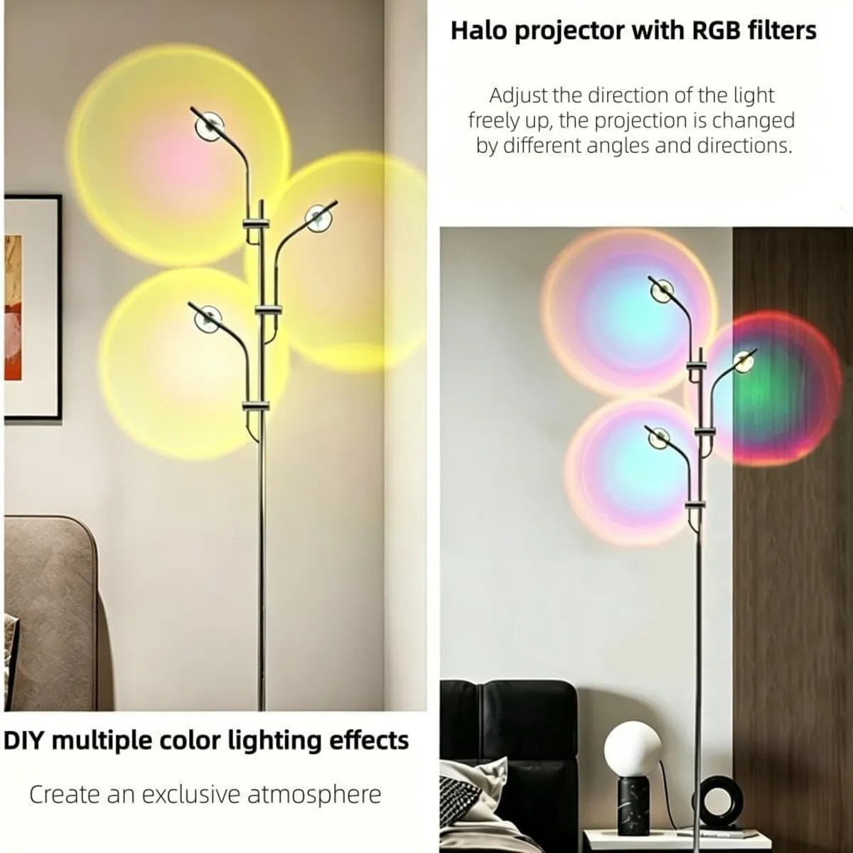 RGB Halo Projector Floor Lamp 3000K LED - Image 3