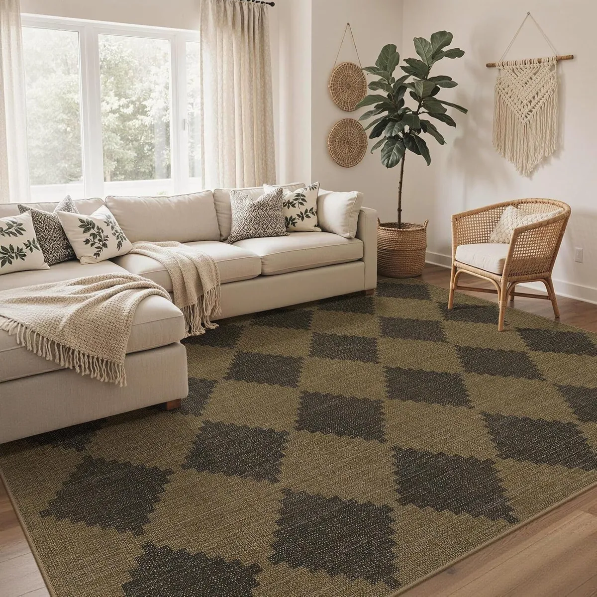 Faux Jute Indoor Outdoor Runner Rug Washable Non - Image 1
