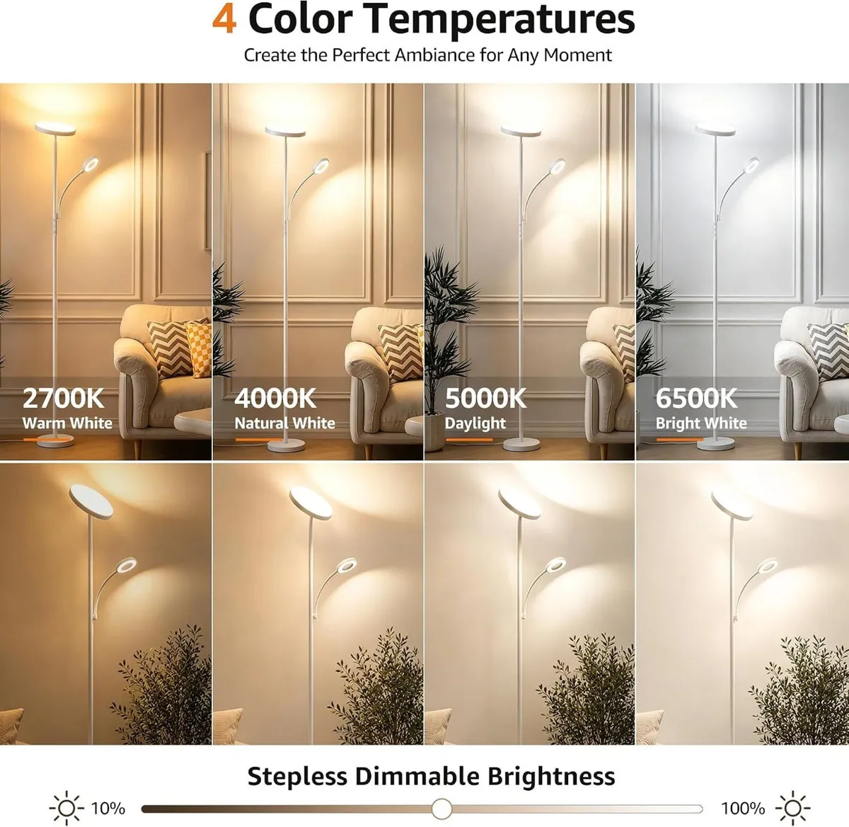 42W Super Bright Uplighter Floor Lamp for Living - Image 2