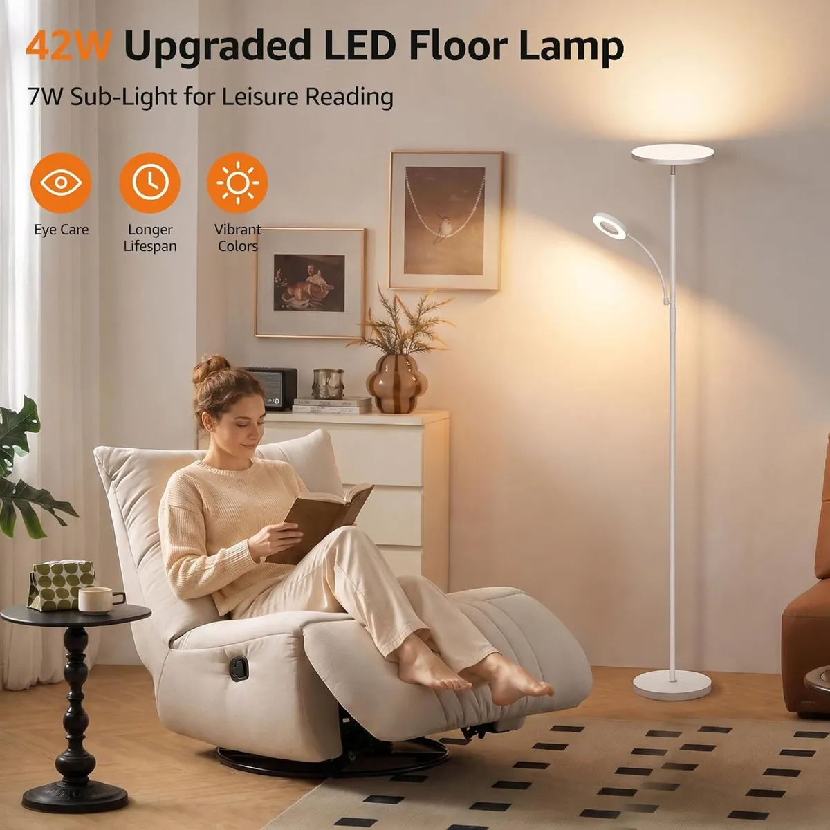 42W Super Bright Uplighter Floor Lamp for Living - Image 3