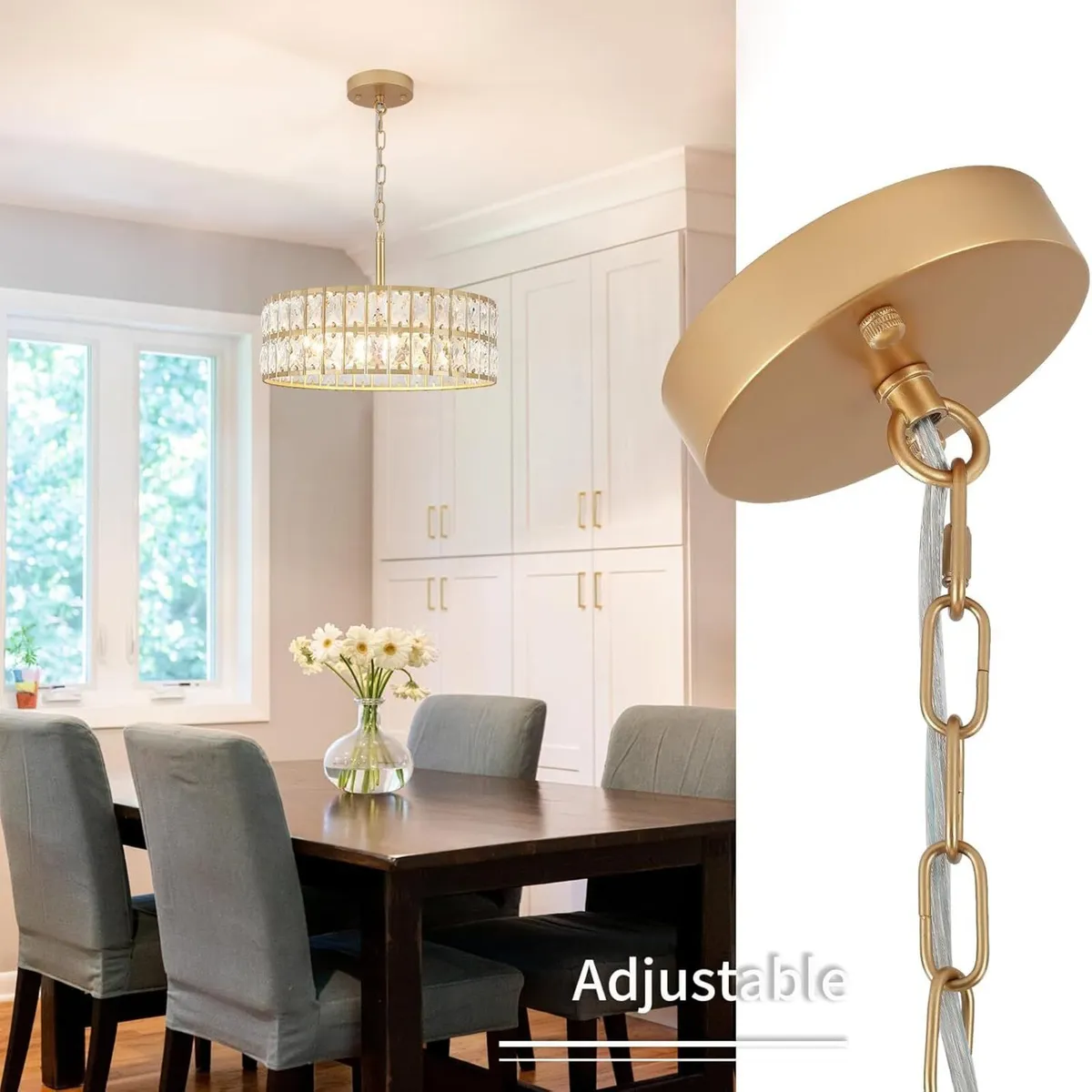 Modern K9 Crystal Drum Chandelier 5-Light - Image 4