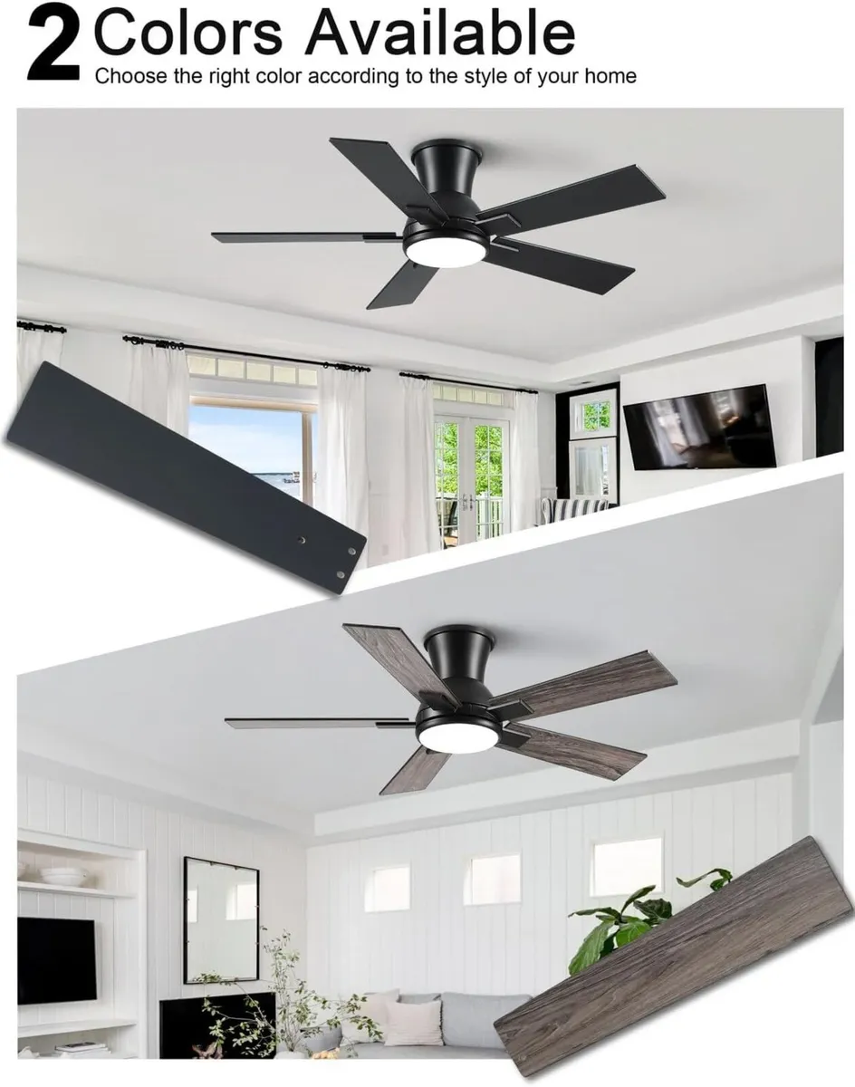 Flush Mount Ceiling Fan with Light - Image 2