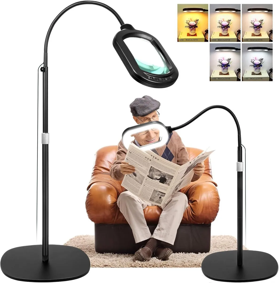 Large Magnifying Glass with Light and Stand - Image 1