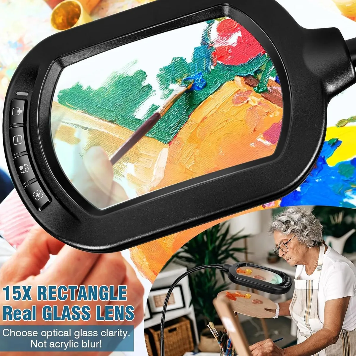 Large Magnifying Glass with Light and Stand - Image 3