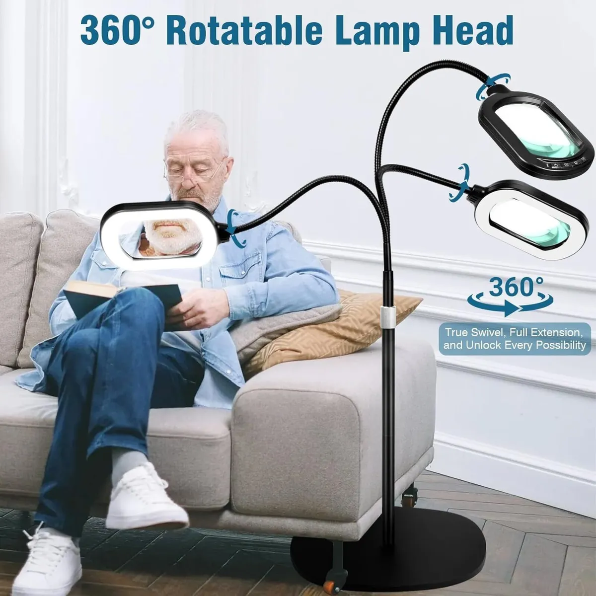 Large Magnifying Glass with Light and Stand - Image 4