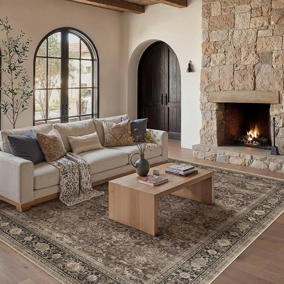 Vintage Rugs Living Room Washable Large Rug - Image 1