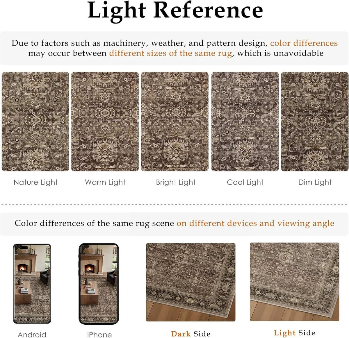 Vintage Rugs Living Room Washable Large Rug - Image 2