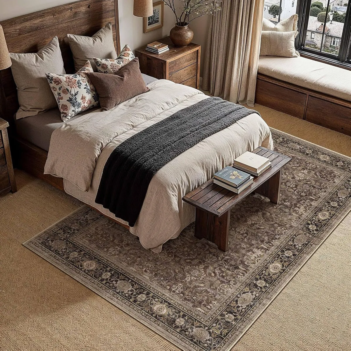 Vintage Rugs Living Room Washable Large Rug - Image 3
