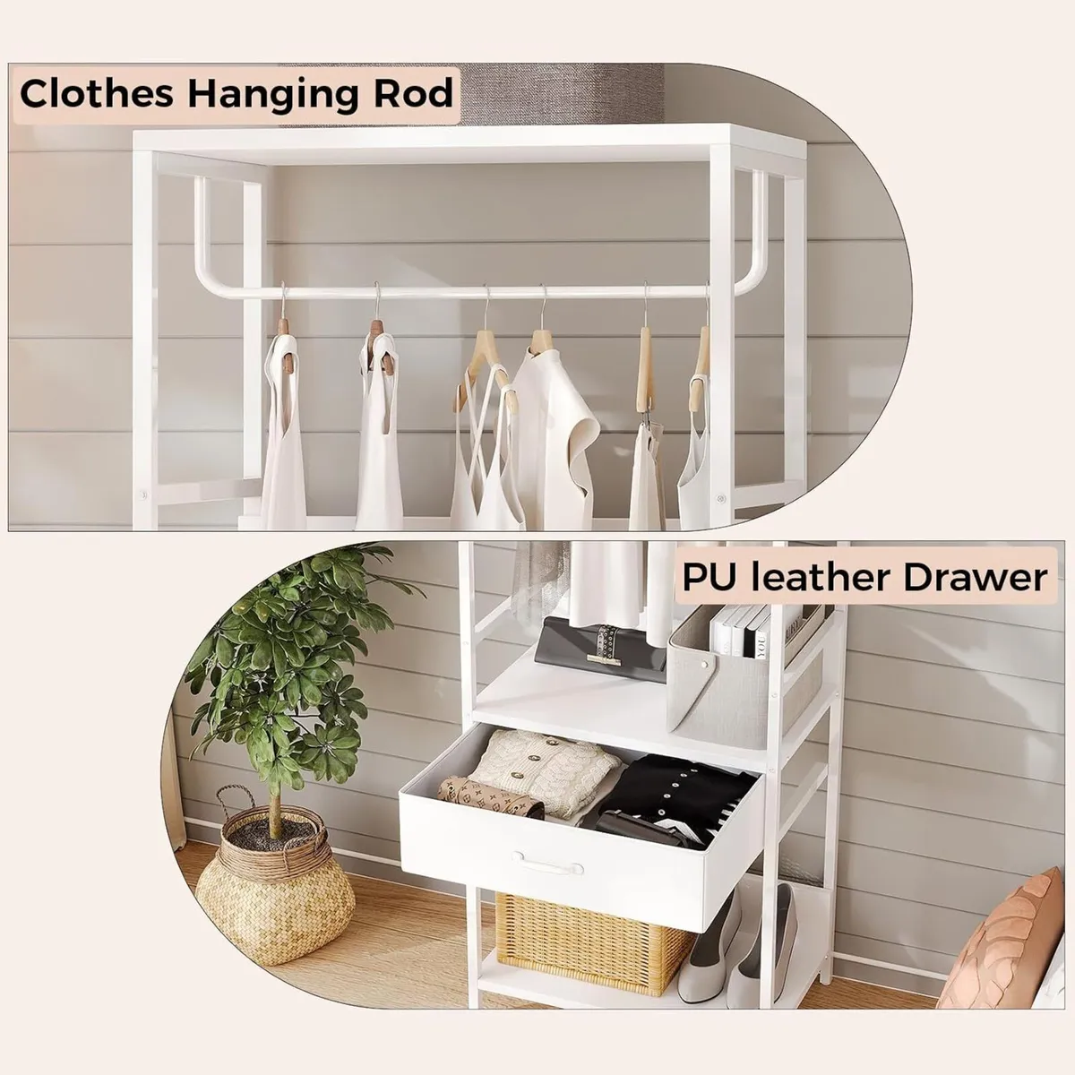 Slim Hall Tree Entryway Coat Rack Bench Drawer - Image 4
