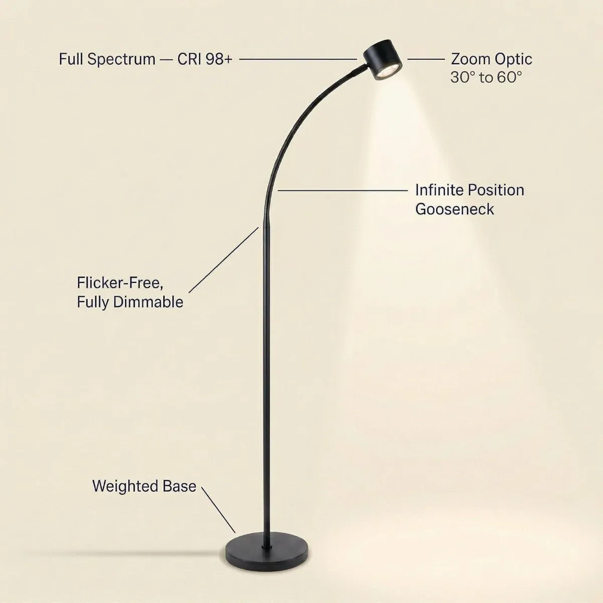 Clarity Floor Standing Reading Light Full - Image 3
