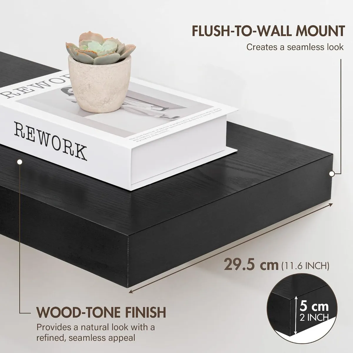 Floating Shelves Wall Mounted Rustic (Set of 2) - Image 3