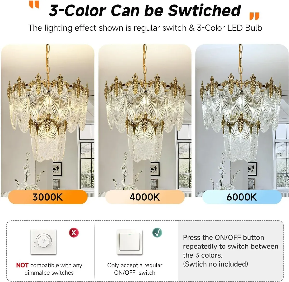 Retro Crystal Chandelier Round Glass Raindrop - Image 3