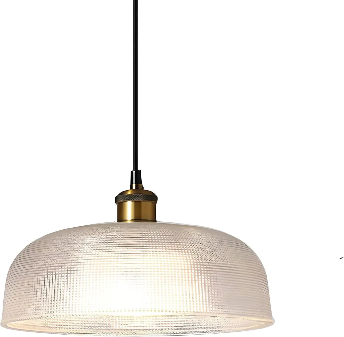 Industrial Vintage Pendant Light with Round Glass - Image 1