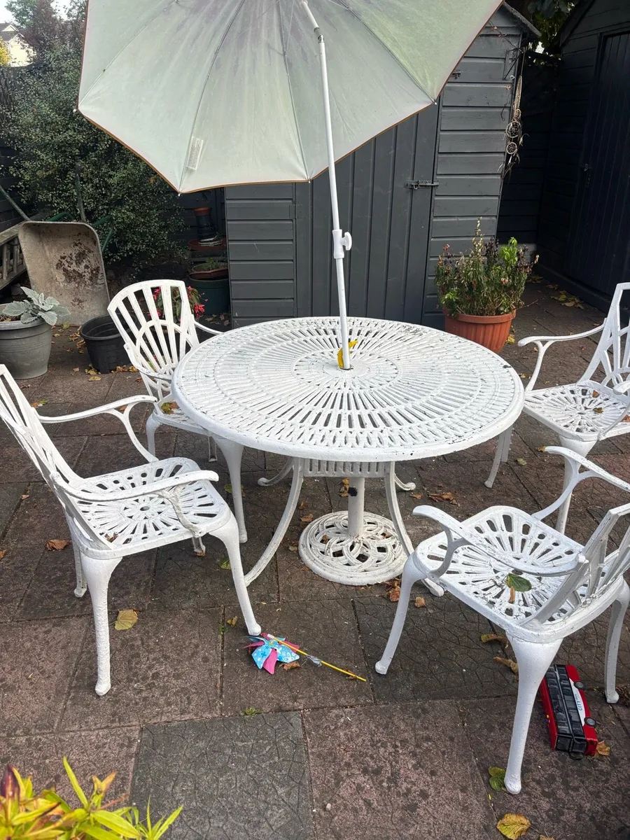 Free wrought iron table and chairs - on hold - Image 1