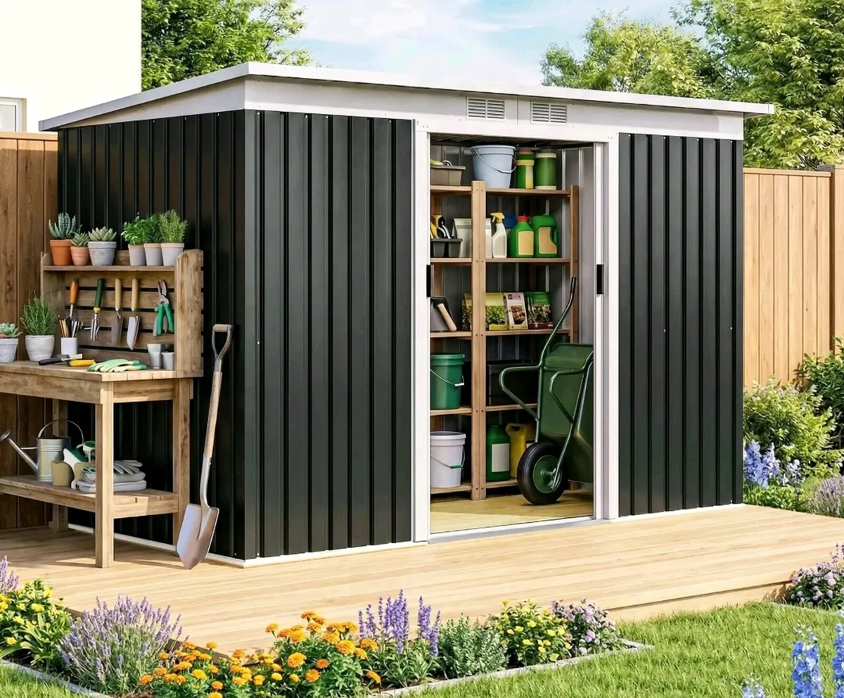 Brand New Black Shed 9ft x4ft - Image 1