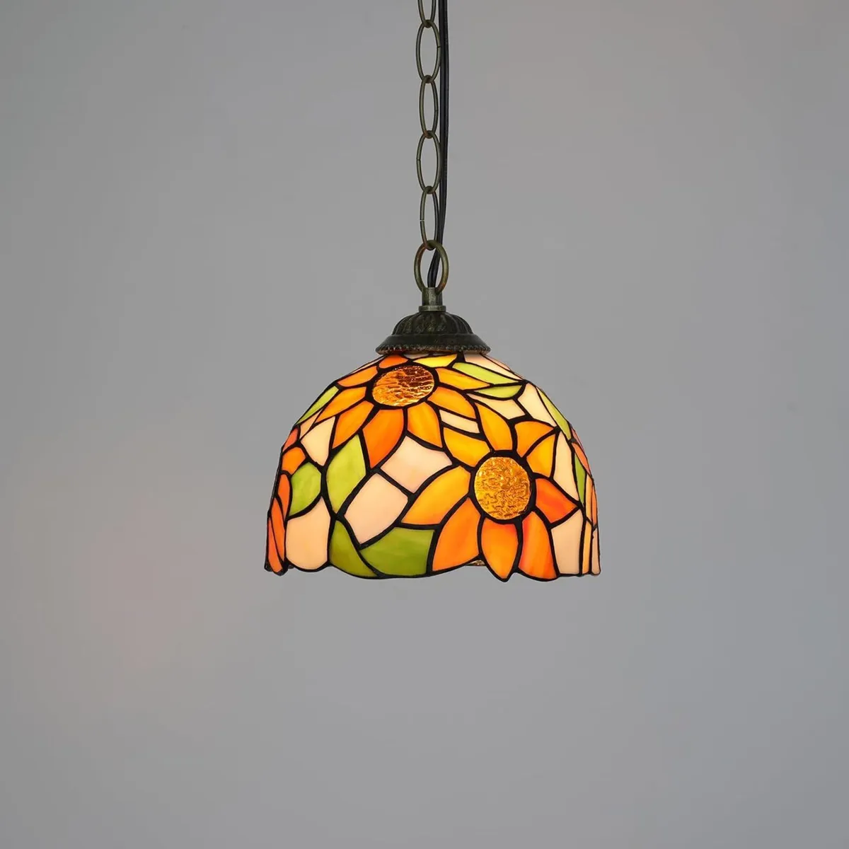 Tiffany Pendant Sunflower Stained Glass Hanging - Image 3