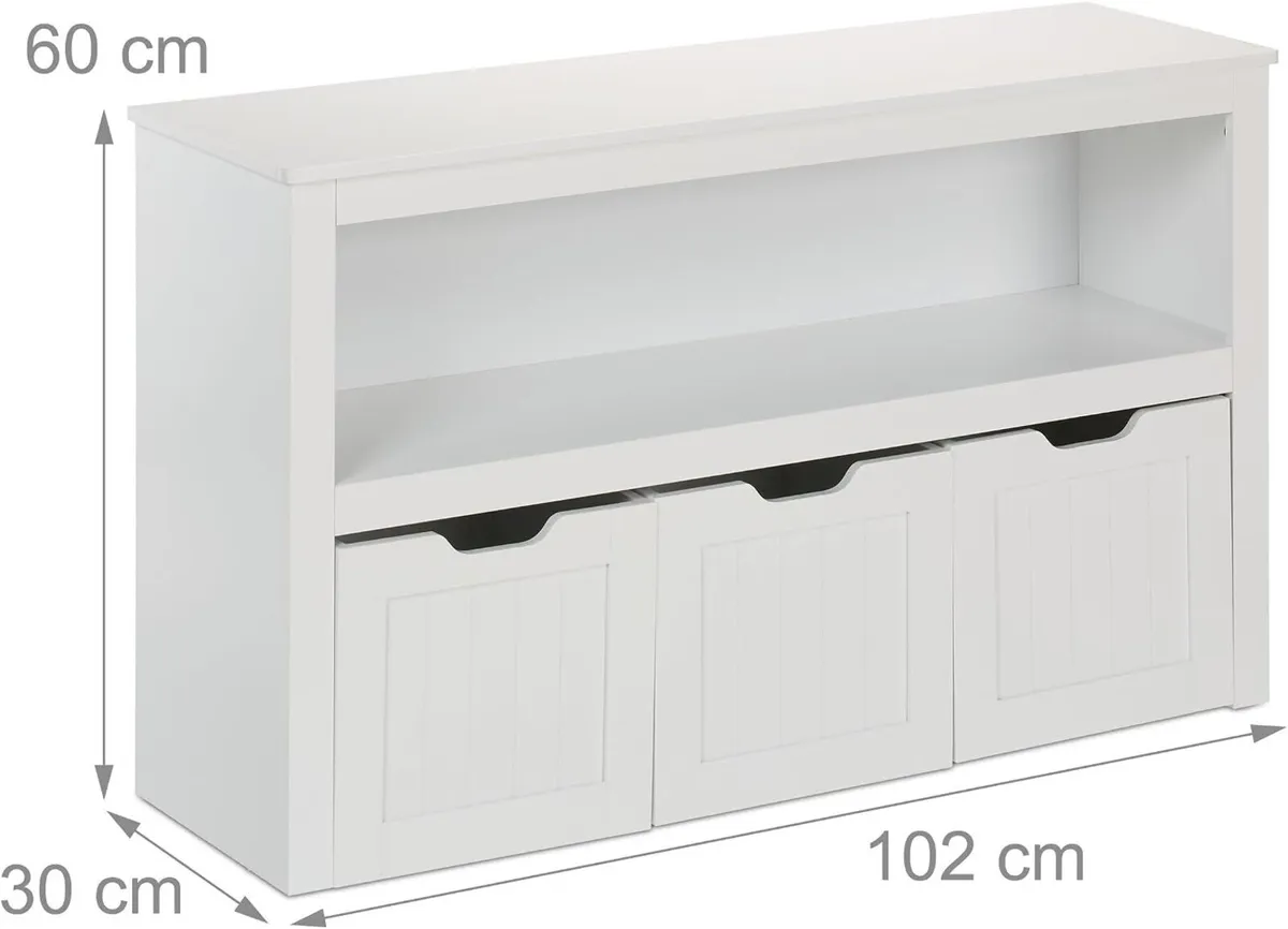 Children's Storage Unit 3 Boxes with Wheels - Image 3