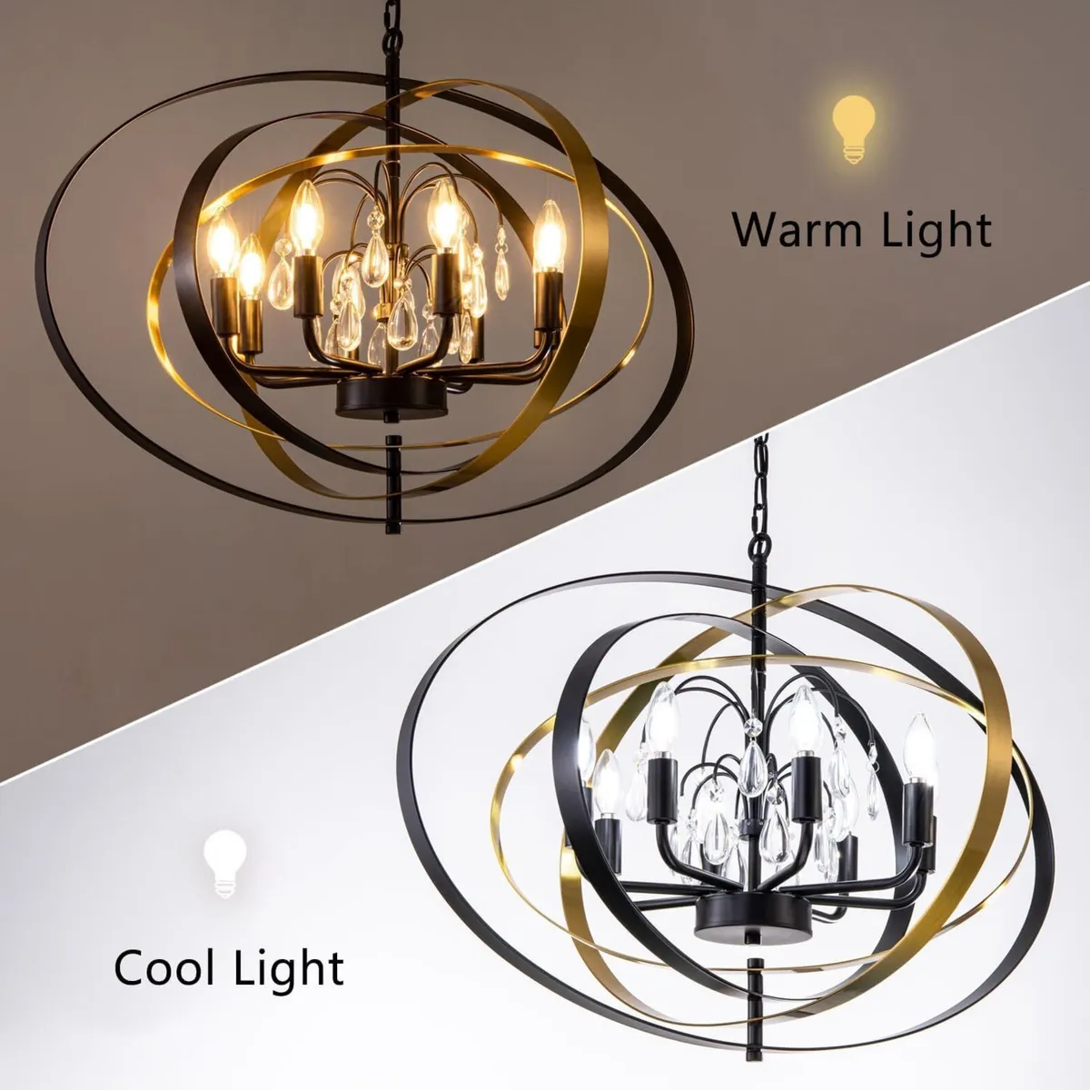 Crystal Chandelier 6-Light Pendant Light - Image 3