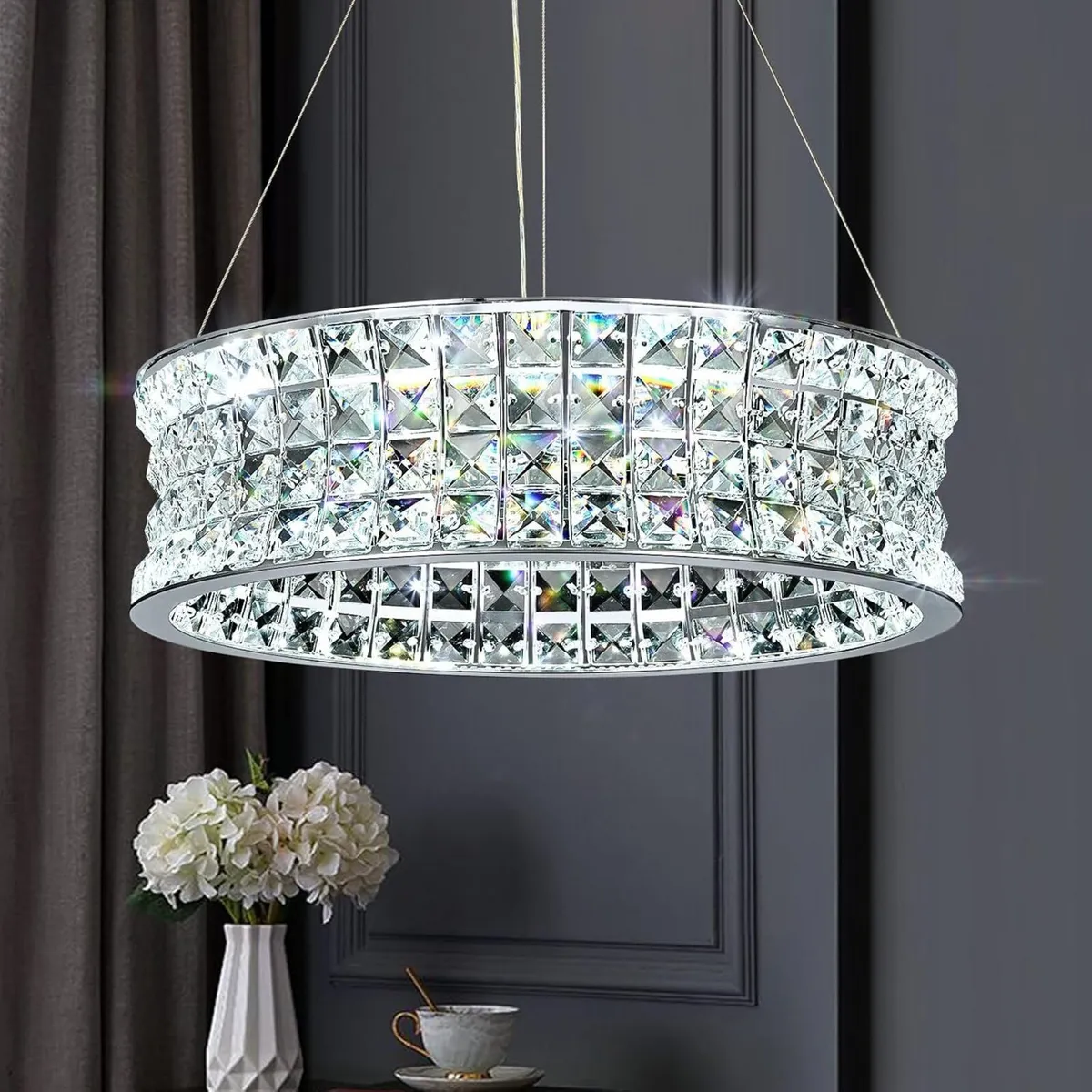Modern Crystal Chandelier for Dining Room LED - Image 1