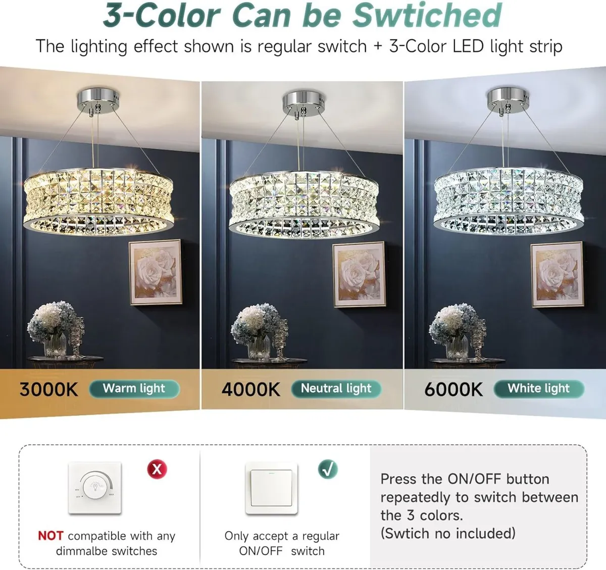 Modern Crystal Chandelier for Dining Room LED - Image 4