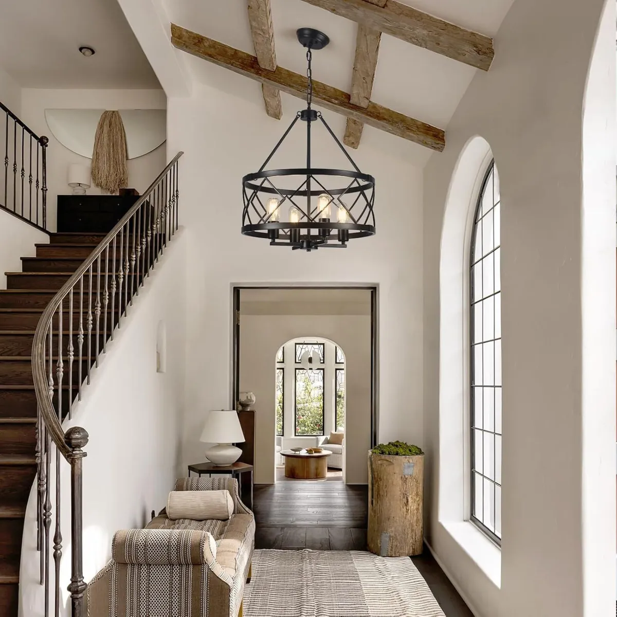 4- Chandelier Farmhouse Metal Ceiling Light - Image 2