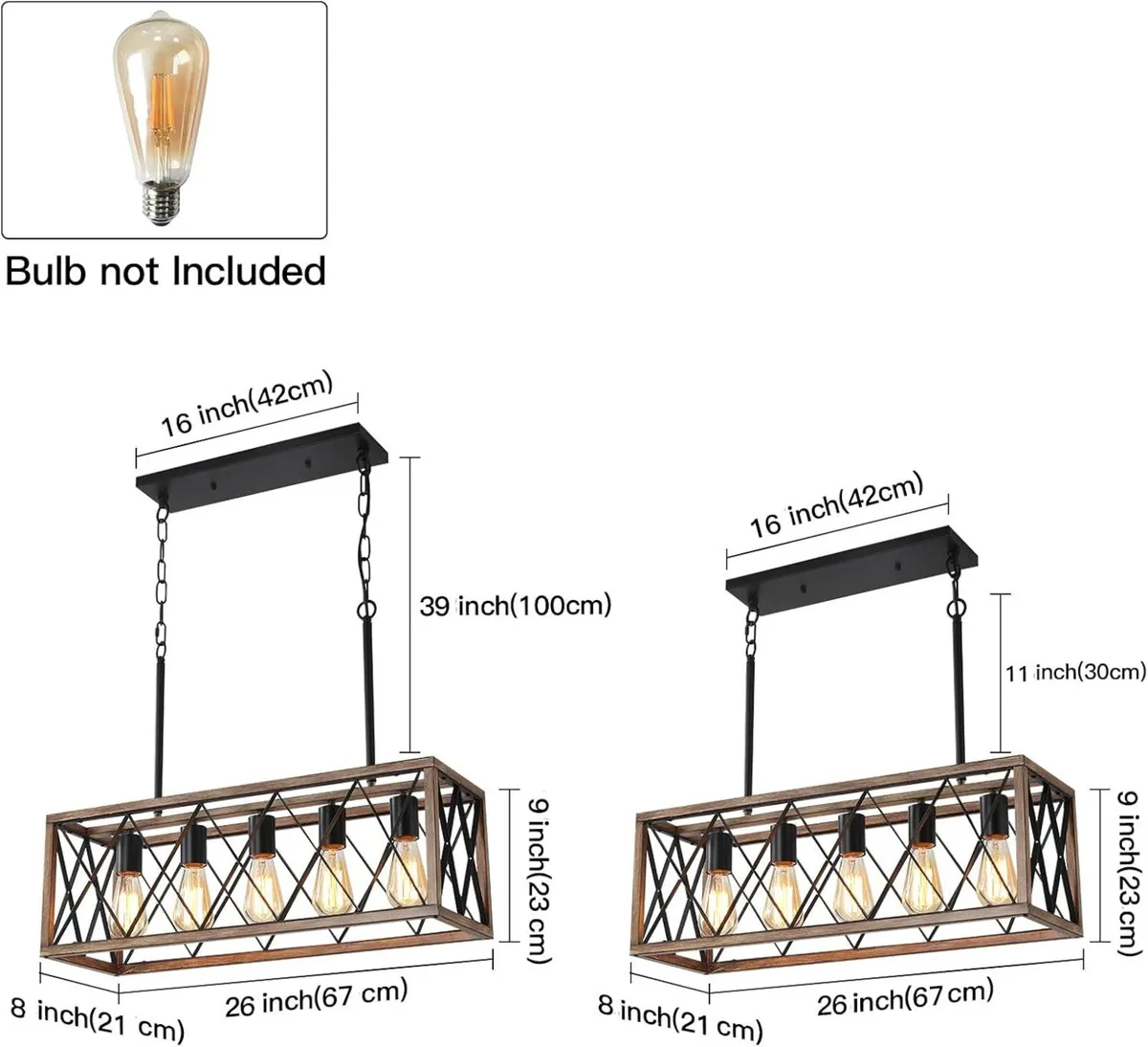 5-Light Dining Room Light Fixture Farmhouse - Image 4
