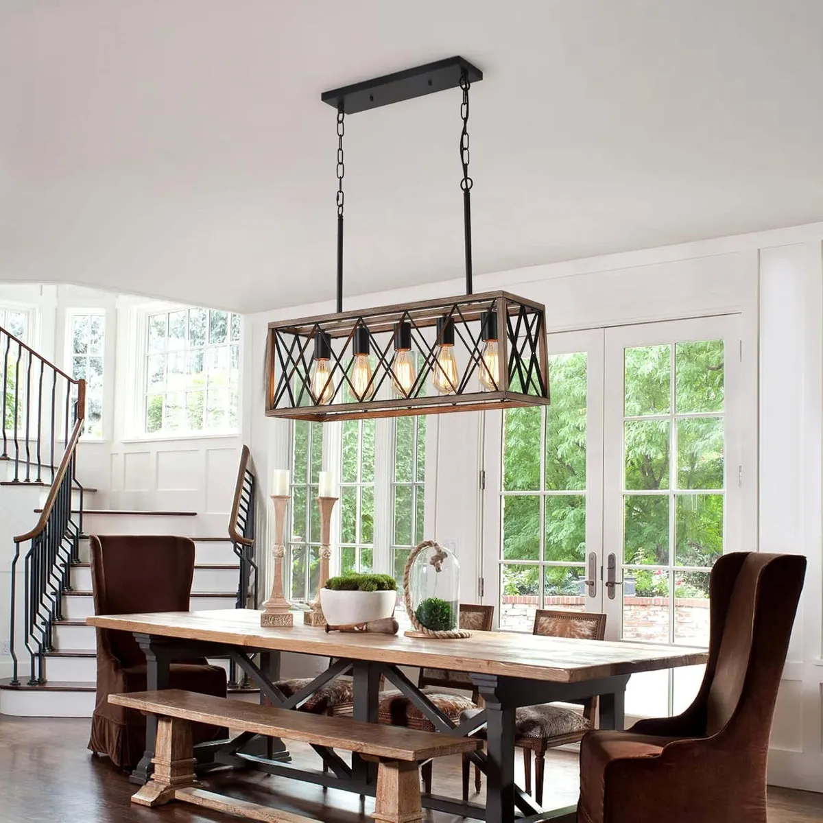 5-Light Dining Room Light Fixture Farmhouse - Image 2