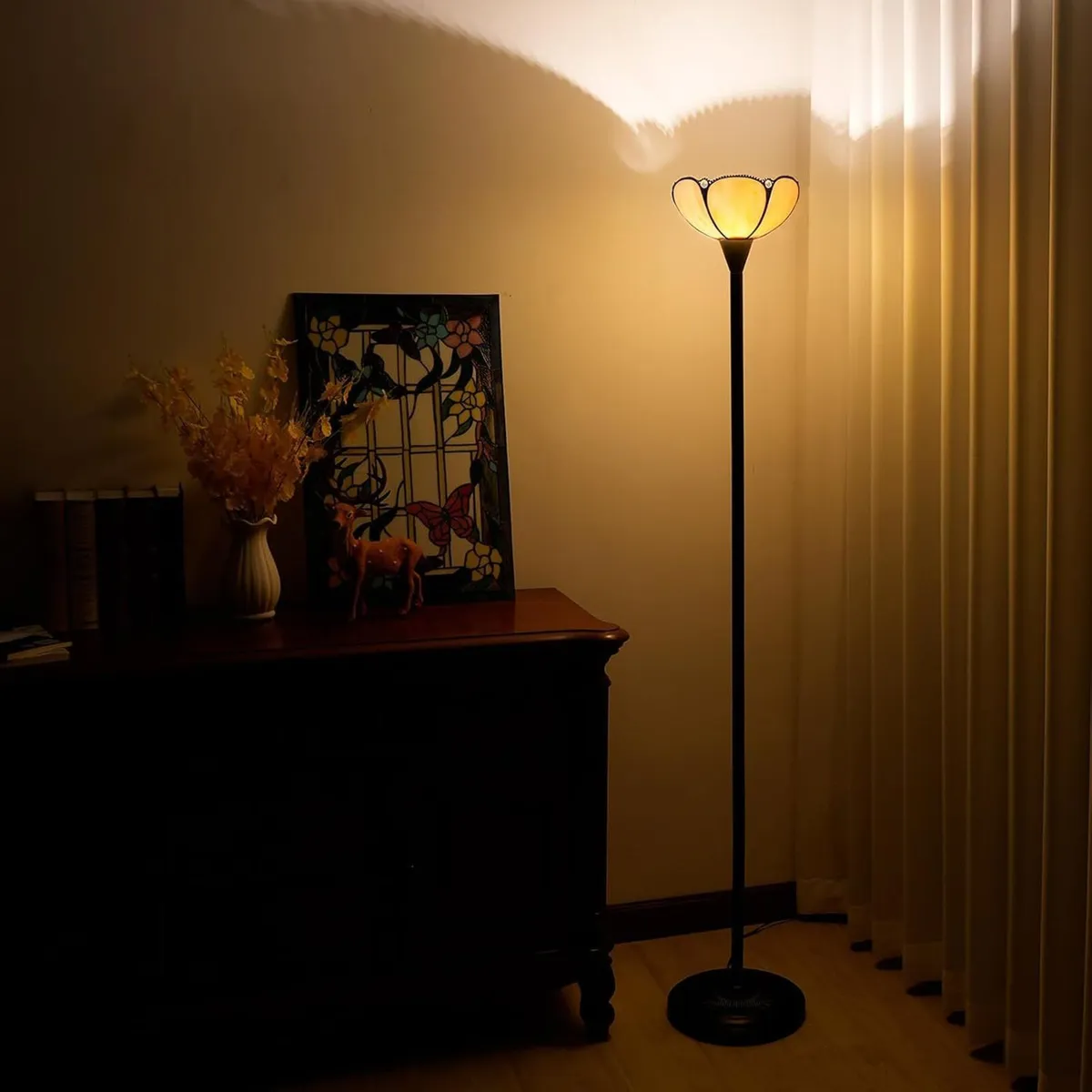 Tiffany Floor Lamp Stained Glass Tochiere Vintage - Image 2