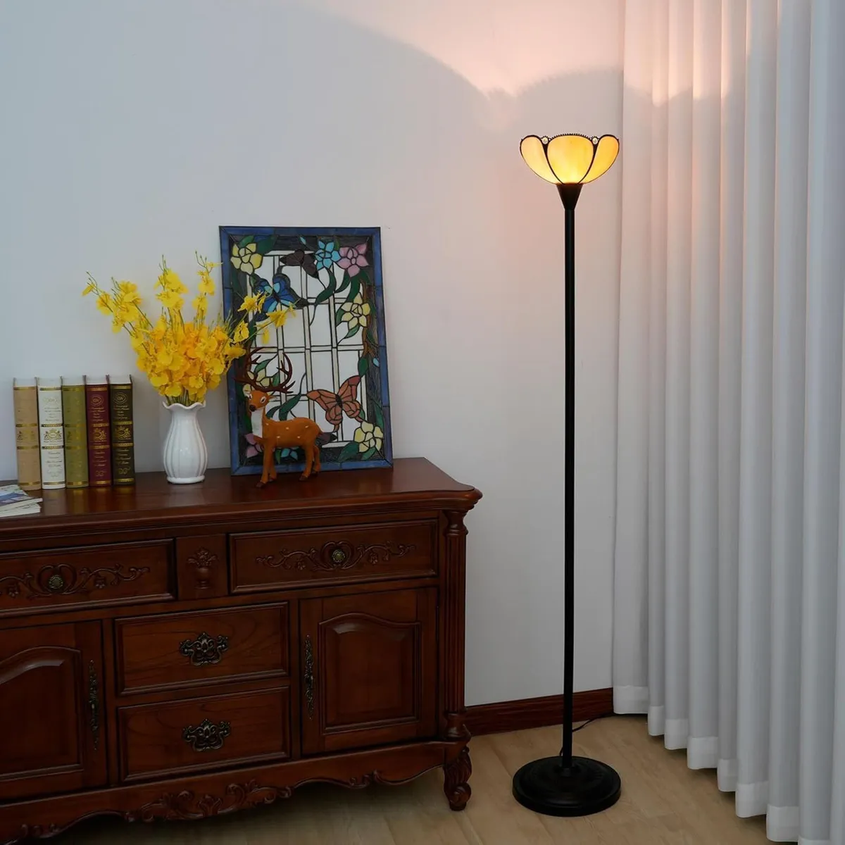 Tiffany Floor Lamp Stained Glass Tochiere Vintage - Image 3
