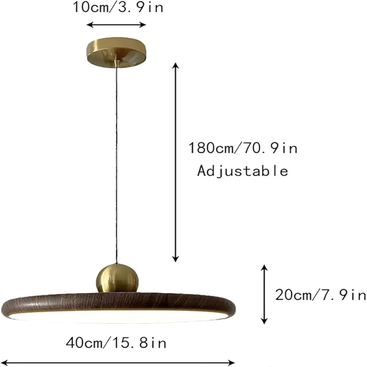 Modern 40CM Dimmable LED Pendant Light Fixture - Image 2