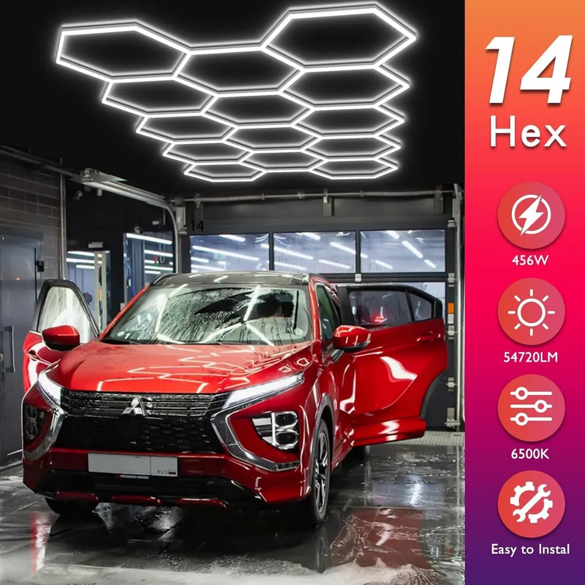 Hexagon LED Garage Lights Honeycomb Ceiling Light - Image 2