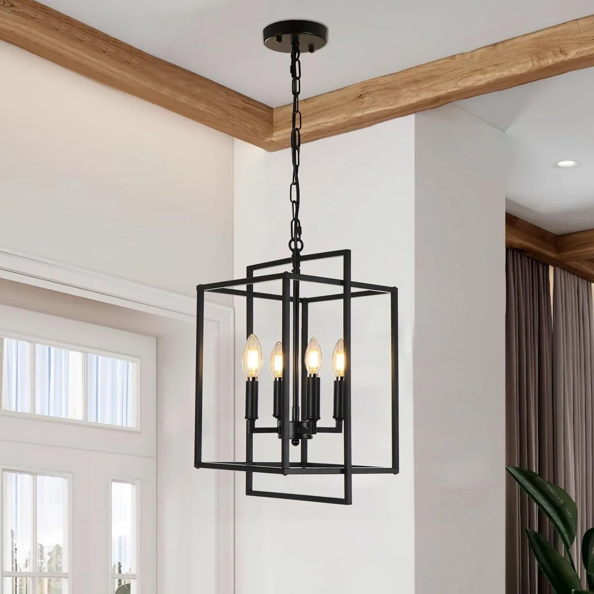 Modern Chandelier 4-Light Farmhouse Rustic - Image 1