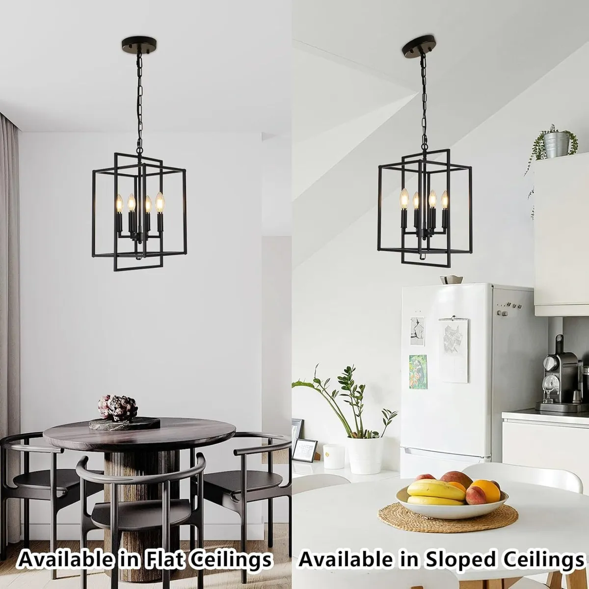 Modern Chandelier 4-Light Farmhouse Rustic - Image 3