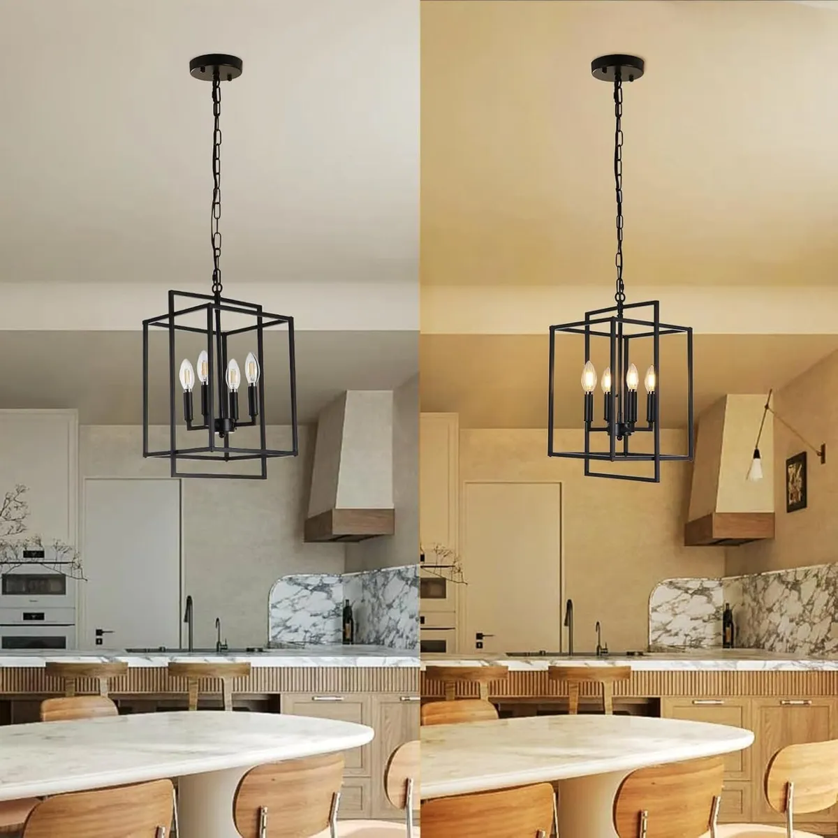 Modern Chandelier 4-Light Farmhouse Rustic - Image 4