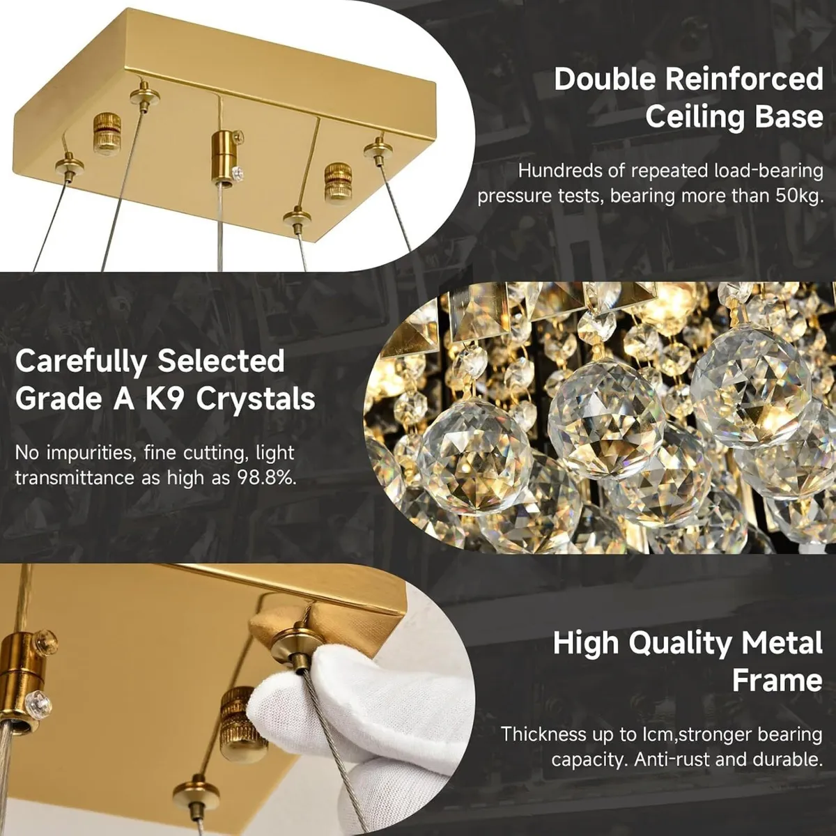Modern Crystal Chandelier Pendant Light - Image 4