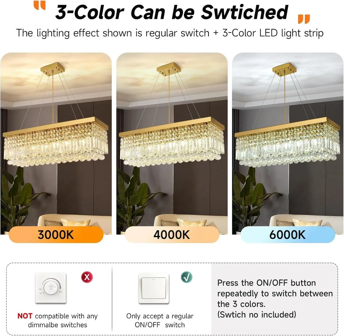 Modern Crystal Chandelier Pendant Light - Image 3