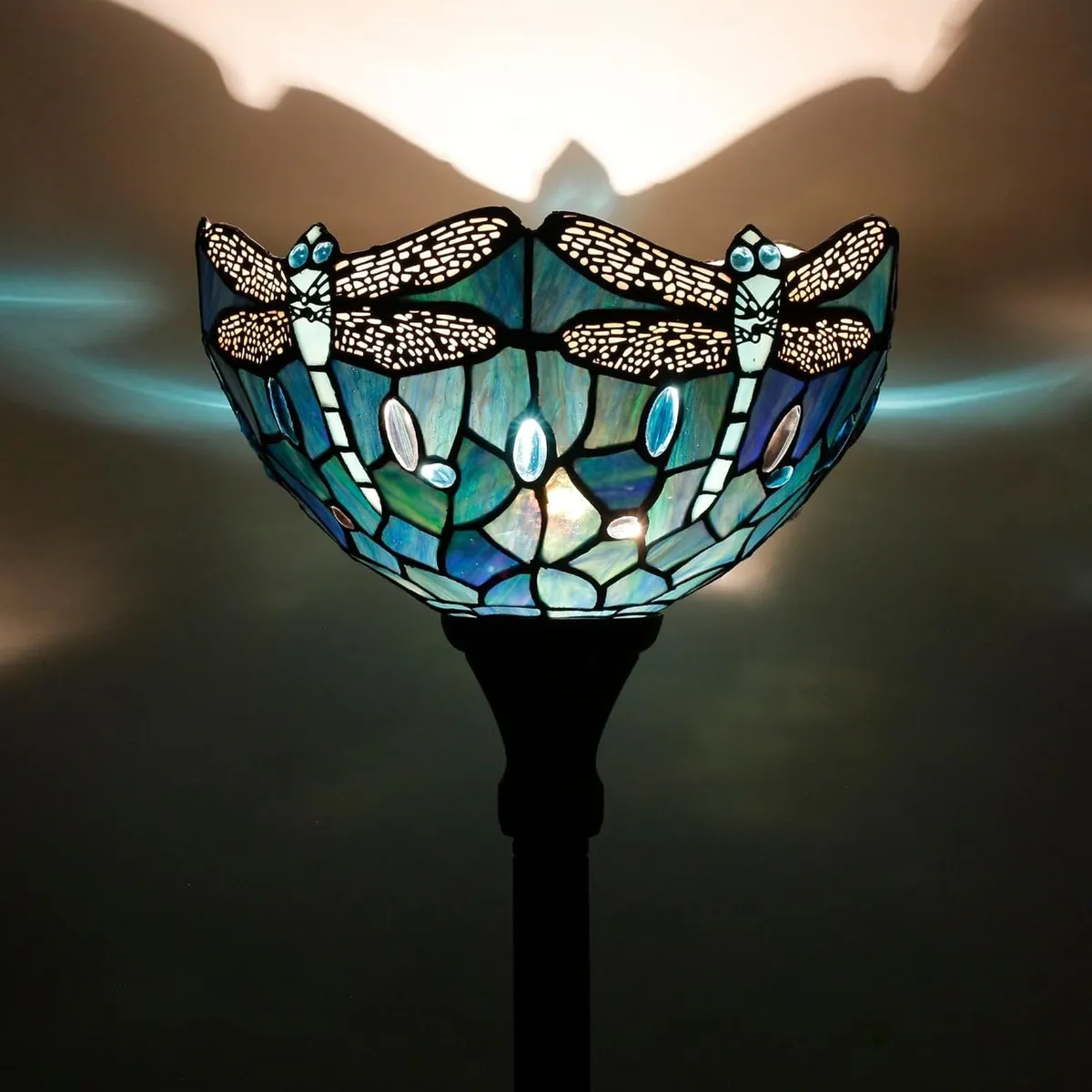 Tiffany Floor Lamp Stained Glass 12x12x70 Inch Sea - Image 2