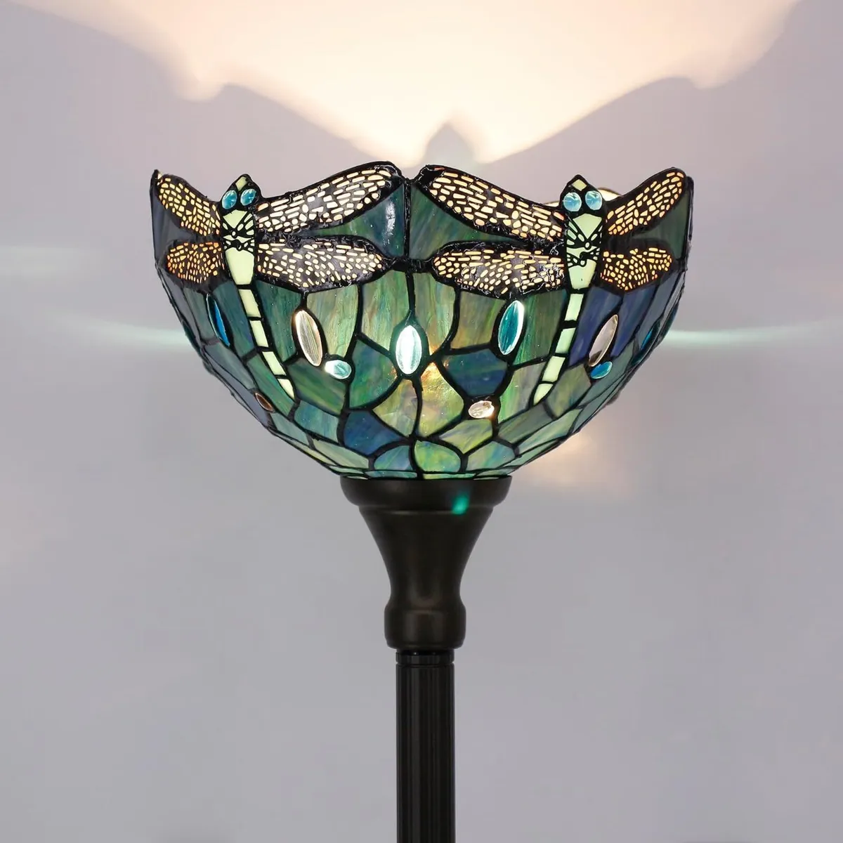 Tiffany Floor Lamp Stained Glass 12x12x70 Inch Sea - Image 4