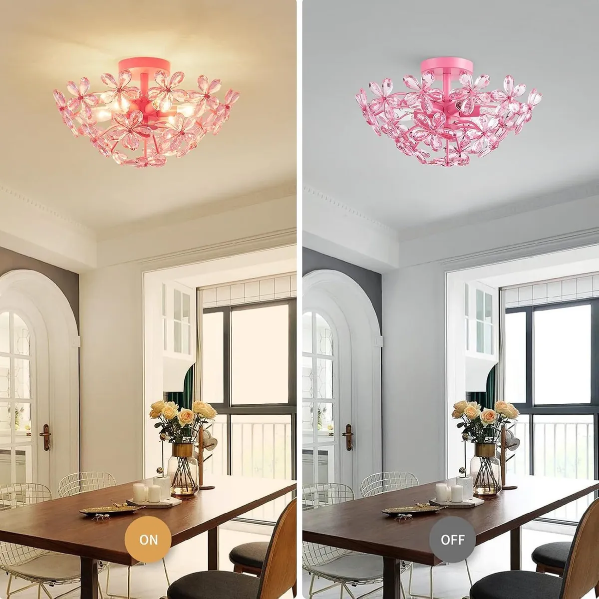 Crystal Chandelier Flushmount Ceiling Light - Image 4
